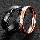 Bague Couple King Queen Noir