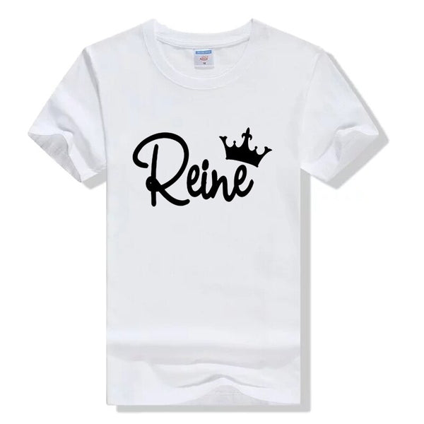 T-Shirt Couple Roi et Reine - Reine Blanc - MatchingMood