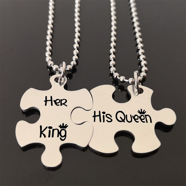 Collier Couple Puzzle King Queen