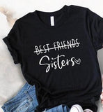 Tee Shirt De Meilleure Amie Sisters Noir - Matchingmood
