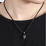 Collier Coeur Aimanté Noir pour Couple - MatchingMood