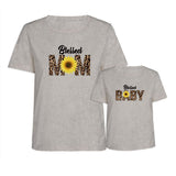 T Shirt Mere Fille Blessed Mom Gris