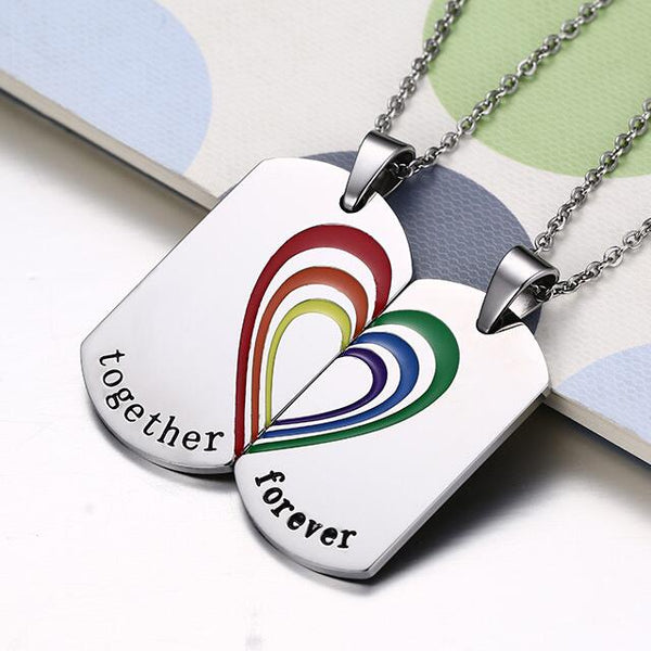 Collier Couple Arc en Ciel LGBT - MatchingMood