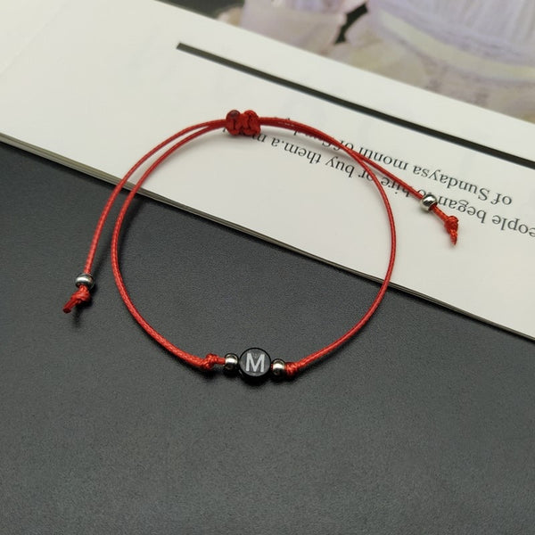 Bracelet d'Amitié Corde avec Lettres Rouge - Matchingmood
