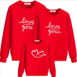 Pull Famille Love You Rouge - MatchingMood