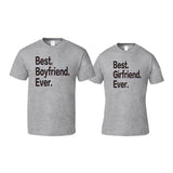 T-Shirt Couple Best Girlfriend Ever Gris - Best Boyfriend Ever - MatchingMood